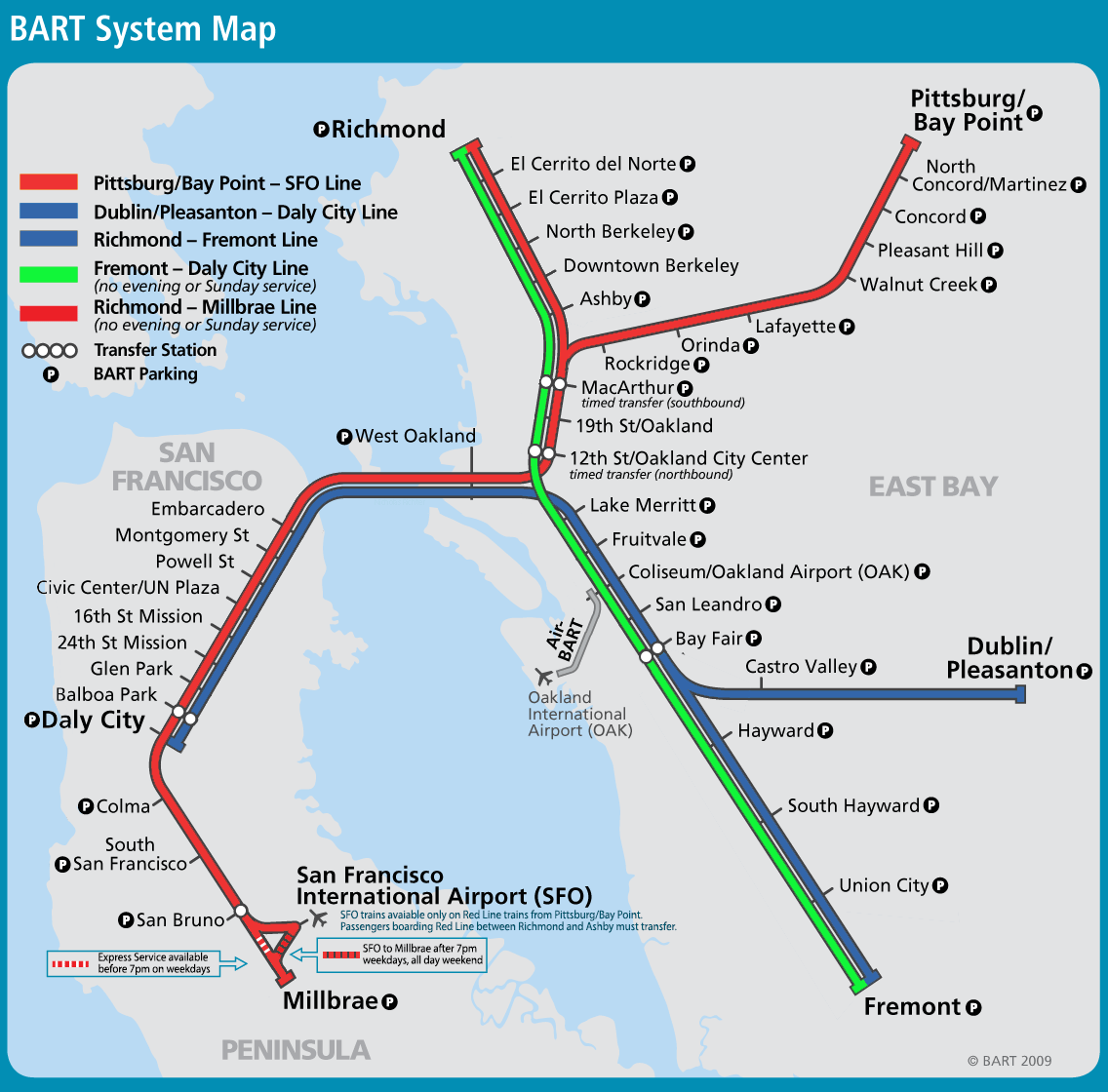 bay area bart route